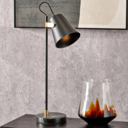 Pacific Lifestyle Theia Black and Brushed Brass Table Lamp - Wilko - thumbnail 3
