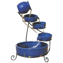 Bermuda Ocean Cascade Water Feature - Size: 32 x 32 x 53cm - Blue - Bermuda Water Gardens - Wilko
