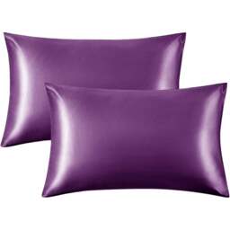 Intimates Purple Satin Pillowcase 2 Pack - Size: 50 x 75 x 1cm - Wilko