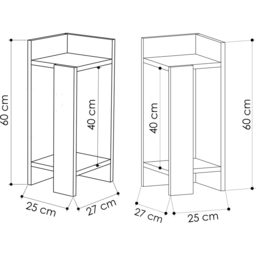 Decortie Elos Single Shelf  White Modern Bedside Table Set of 2 - Wilko - thumbnail 6
