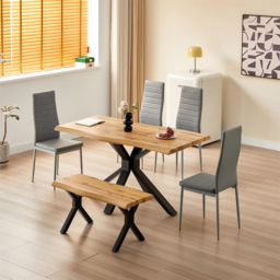 Kosy Koala 6 Seater Wooden Dining Set Grey - Multi - Wilko - thumbnail 6