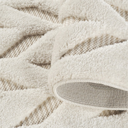 Freya Living Room Area Rug Contemporary 3D Embossed Modern Herringbone Design - Cream 200cm x 290cm - Size: 290 x 200 x 2cm - Desire Rugs - Wilko - thumbnail 4