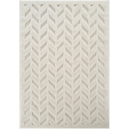 Freya Living Room Area Rug Contemporary 3D Embossed Modern Herringbone Design - Cream 200cm x 290cm - Size: 290 x 200 x 2cm - Desire Rugs - Wilko - thumbnail 1