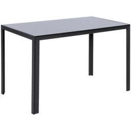 Living and Home 4 Seater Rectangular Tempered Glass Dining Table Black - Wilko - thumbnail 3