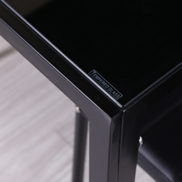 Living and Home 4 Seater Rectangular Tempered Glass Dining Table Black - Wilko - thumbnail 4