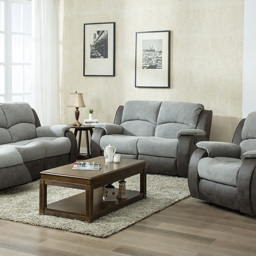 New Charleston 2 Seater Grey Fabric Manual Recliner Sofa - Wilko - thumbnail 5