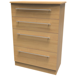 Crowndale Sherwood 4 Drawer Oak Deep Chest of Drawers - Brown - Wilko - thumbnail 5