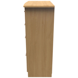 Crowndale Sherwood 4 Drawer Oak Deep Chest of Drawers - Brown - Wilko - thumbnail 4