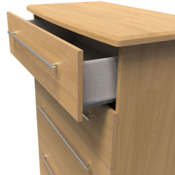 Crowndale Sherwood 4 Drawer Oak Deep Chest of Drawers - Brown - Wilko - thumbnail 7