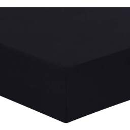 My Home Double Black Polycotton Fitted Sheet - Wilko - thumbnail 1