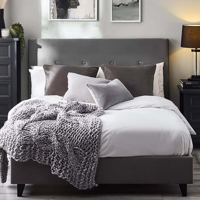 Julian Bowen Shoreditch King Size Slate Grey High Headboard Bed - Wilko - image 1