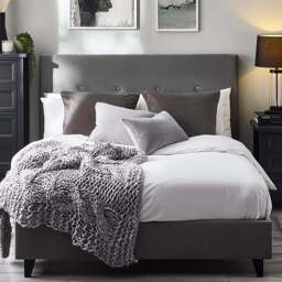 Julian Bowen Shoreditch King Size Slate Grey High Headboard Bed - Wilko - thumbnail 1