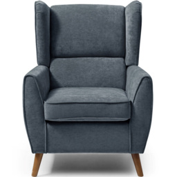 Lily Denim Chenille Wingback Armchair - Size: 102 x 77 x 85.5cm - Kyoto Futons - Wilko - thumbnail 3
