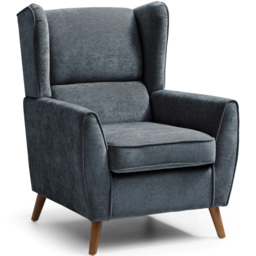 Lily Denim Chenille Wingback Armchair - Size: 102 x 77 x 85.5cm - Kyoto Futons - Wilko - thumbnail 4
