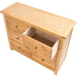 Cabinet Bits Lugo 6 Drawer Brown Brass Knob Chest of Drawers - Wilko - thumbnail 6