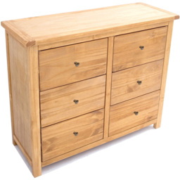 Cabinet Bits Lugo 6 Drawer Brown Brass Knob Chest of Drawers - Wilko - thumbnail 5