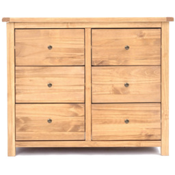 Cabinet Bits Lugo 6 Drawer Brown Brass Knob Chest of Drawers - Wilko - thumbnail 4