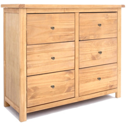 Cabinet Bits Lugo 6 Drawer Brown Brass Knob Chest of Drawers - Wilko - thumbnail 3