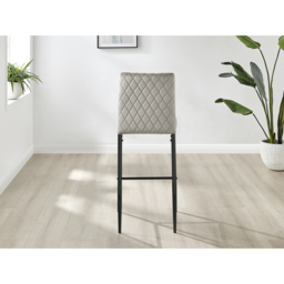 Furniturebox Modern Valera Cappuccino and Black Velvet Bar Stool Set of 2 - Brown - Wilko - thumbnail 5