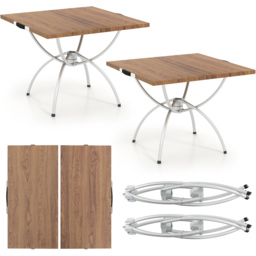 Costway Coffee Foldable and Extendable Picnic Table - Size: 69 x 37 x 30cm - Cream - Wilko - thumbnail 4