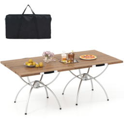 Costway Coffee Foldable and Extendable Picnic Table - Size: 69 x 37 x 30cm - Cream - Wilko - thumbnail 3