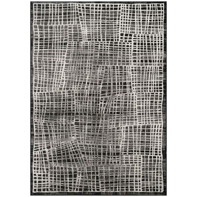 Mayfair Living Room Area Rug Metallic Sheen Contemporary Modern Mesh Design - Black 200cm x 290cm - Size: 290 x 200 x 0.7cm - Desire Rugs - Wilko - image 1