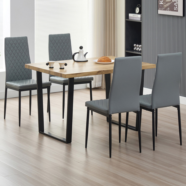 Indoor Living Colorado Emily 4 Seater Dining Set Grey - Wilko - image 1
