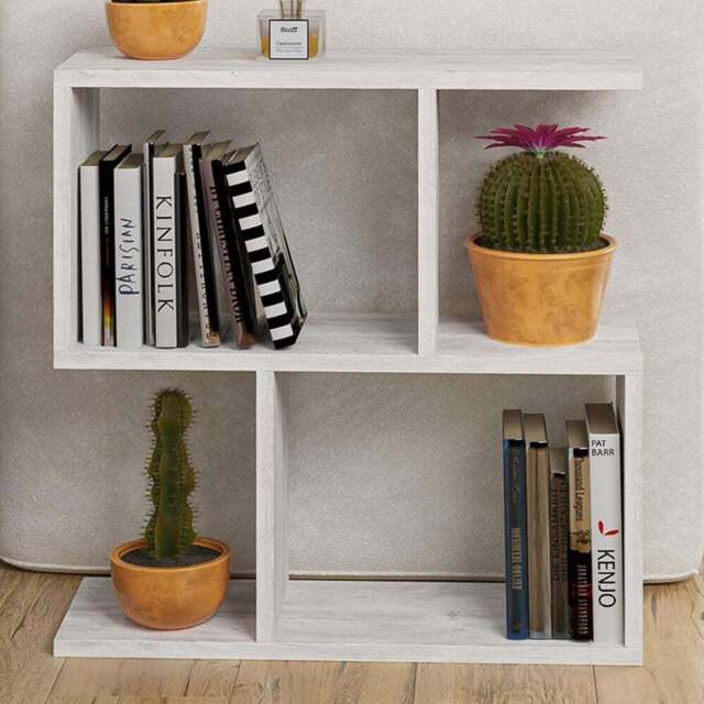 Decortie Homemania 4 Shelf Ancient White Modern Side End Table - Size: 60 x 60 x 19.5cm - Wilko - image 1