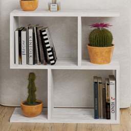 Decortie Homemania 4 Shelf Ancient White Modern Side End Table - Size: 60 x 60 x 19.5cm - Wilko
