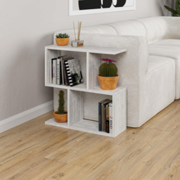 Decortie Homemania 4 Shelf Ancient White Modern Side End Table - Size: 60 x 60 x 19.5cm - Wilko - thumbnail 5