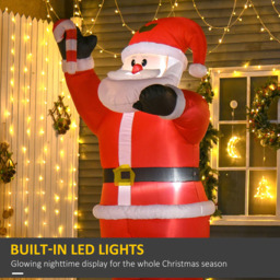 Everglow Red Inflatable Air Blown Christmas Santa 8ft - Wilko - thumbnail 5