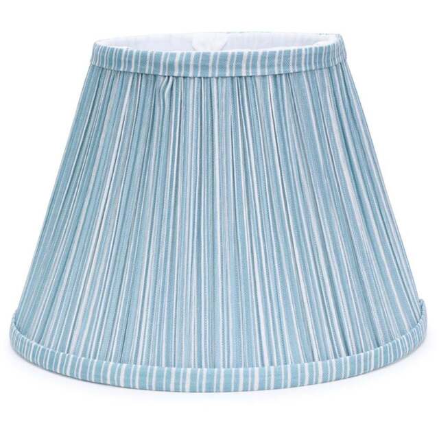 ValueLights Laurenne Blue Pinstripe Pleated Large Lamp Shade - Size: 22 x 41 x 41cm - Wilko - image 1