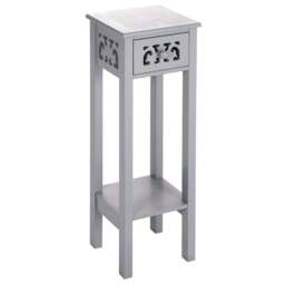 Living and Home Grey Wooden Plant Stand with Drawer - Size: 73 x 25 x 25cm - Wilko - thumbnail 1
