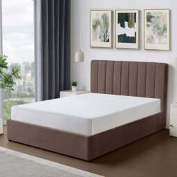 Artemis Home Evelynne Double Dark Brown Linen Upholstered Ottoman Bed - Wilko - thumbnail 5