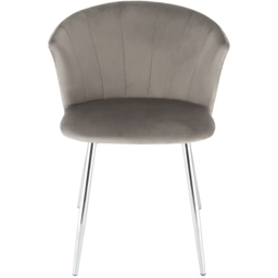 Ella Dining Accent Chair Velvet Upholstery - Grey (Silver Legs) - Size: 75 x 56 x 60cm - Genesis - Wilko - thumbnail 4