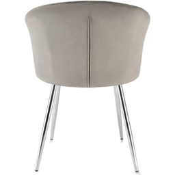 Ella Dining Accent Chair Velvet Upholstery - Grey (Silver Legs) - Size: 75 x 56 x 60cm - Genesis - Wilko - thumbnail 7