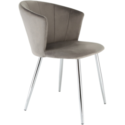 Ella Dining Accent Chair Velvet Upholstery - Grey (Silver Legs) - Size: 75 x 56 x 60cm - Genesis - Wilko - thumbnail 5