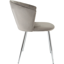 Ella Dining Accent Chair Velvet Upholstery - Grey (Silver Legs) - Size: 75 x 56 x 60cm - Genesis - Wilko - thumbnail 6