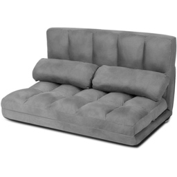 Costway 2 Seater Grey Sofa Bed - Wilko - thumbnail 4