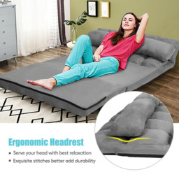 Costway 2 Seater Grey Sofa Bed - Wilko - thumbnail 7