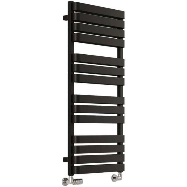Terma Warp T Bold Matt Black Heated Towel Rail 2660 BTU 1110 x 500mm - Size: 111 x 50 x 11.2cm - Wilko - image 1