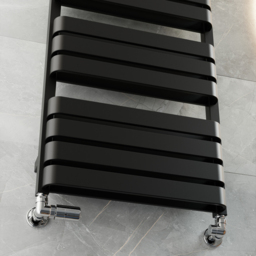 Terma Warp T Bold Matt Black Heated Towel Rail 2660 BTU 1110 x 500mm - Size: 111 x 50 x 11.2cm - Wilko - thumbnail 7