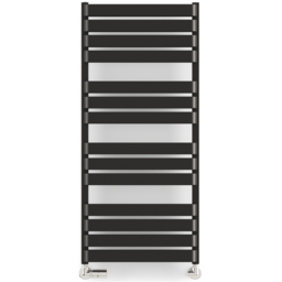 Terma Warp T Bold Matt Black Heated Towel Rail 2660 BTU 1110 x 500mm - Size: 111 x 50 x 11.2cm - Wilko - thumbnail 4