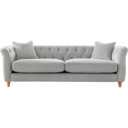 Elsie Chesterfield 3 Seater Chalk Plush Velvet Sofa - Grey - Wilko - thumbnail 3