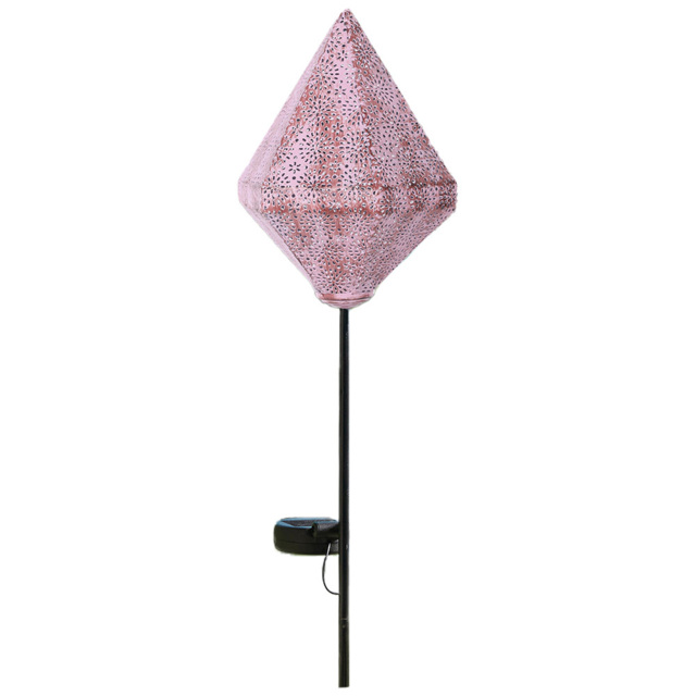 Luxform Pink Solar LED Moroccan Stake Light - Size: 15.5 x 15.5 x 85cm - Grey - Wilko - image 1