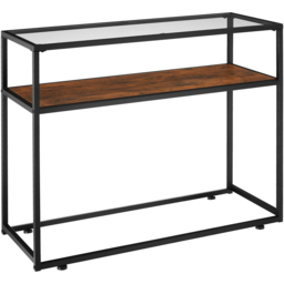 tectake Kilkenny 2 Shelf Dark Wood Console Table - Size: 80.5 x 41 x 100cm - Brown - Wilko - thumbnail 3