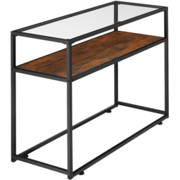 tectake Kilkenny 2 Shelf Dark Wood Console Table - Size: 80.5 x 41 x 100cm - Brown - Wilko - thumbnail 4