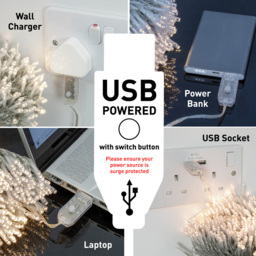 The Christmas Workshop 120 Warm White LED USB String Light - Wilko - thumbnail 6