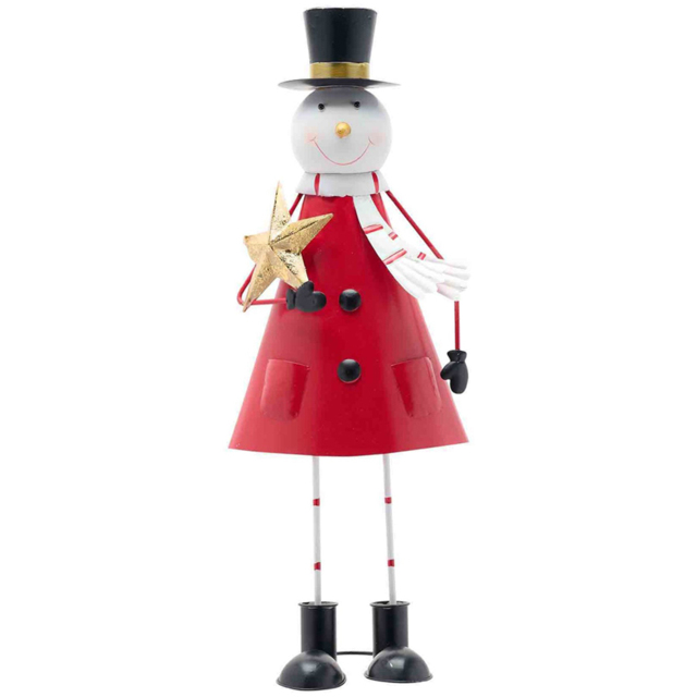 The Christmas Gift Co Metal Snowman Ornament 46cm - Size: 46 x 13 x 17cm - Red - The Christmas Gift Co. - Wilko - image 1