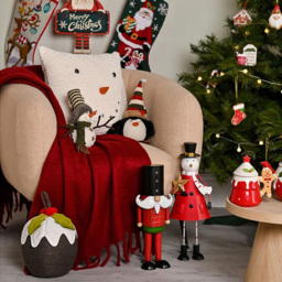 The Christmas Gift Co Metal Snowman Ornament 46cm - Size: 46 x 13 x 17cm - Red - The Christmas Gift Co. - Wilko - thumbnail 3